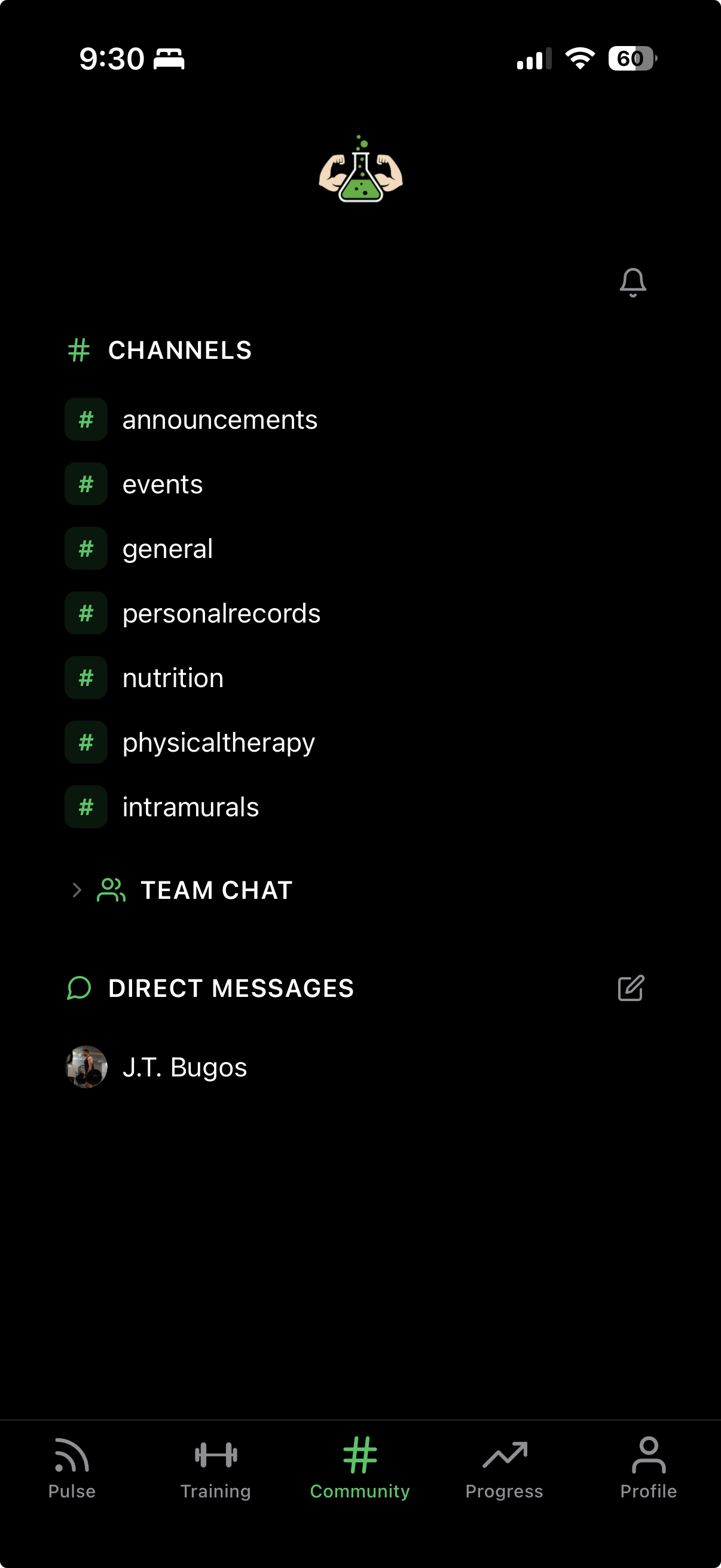 Student asking a trainer a question inside the app